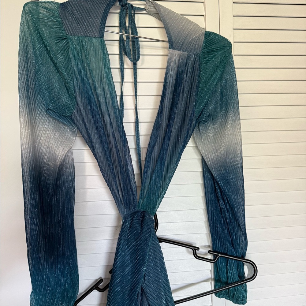 Elegant Blue Ombre Maxi Dress - Picture 5 of 7